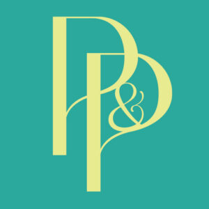 Possibilities and Perspectives logo. Yellow P & P on green background.