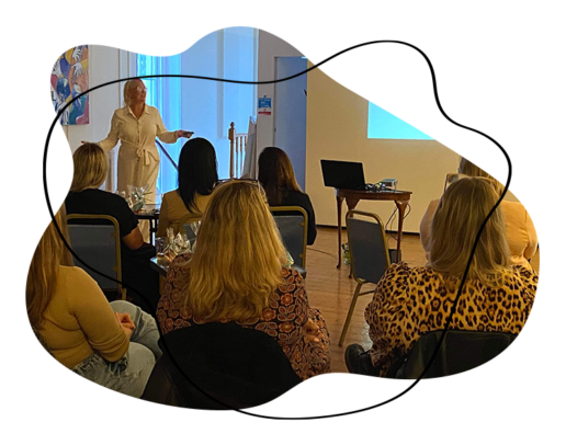 Sarah speaking at launch event